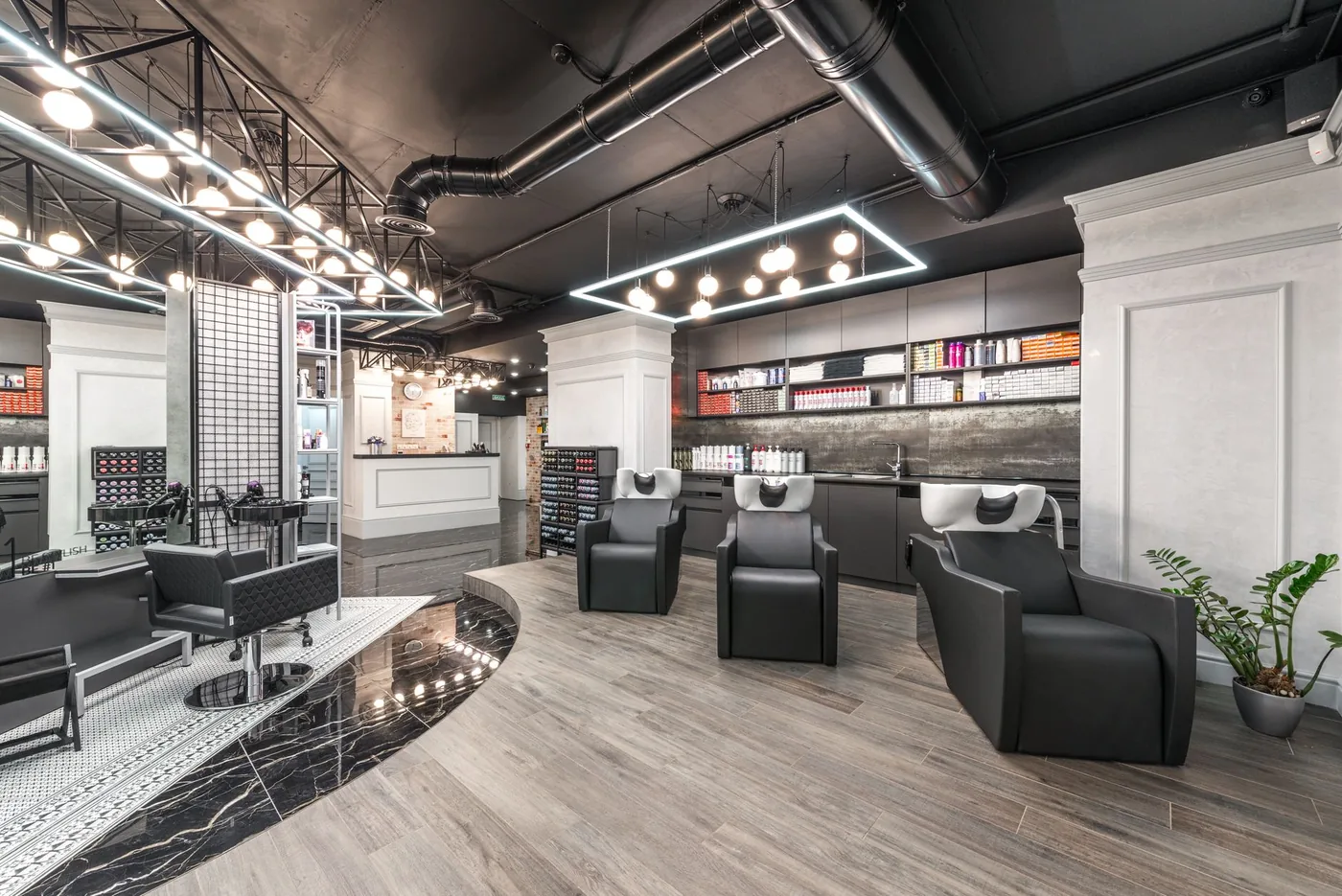 Interieur d'un salon de coiffure
